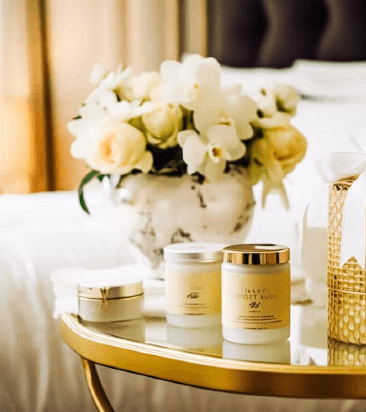 Luxury spa cosmetics skincare and body care bath products